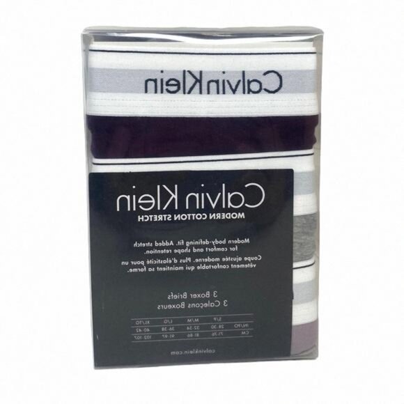 Calvin Klein Men Underwear 3 Pack Boxer Brief Cotton NB2381925 Red Gray Stretch - Picture 6 of 8